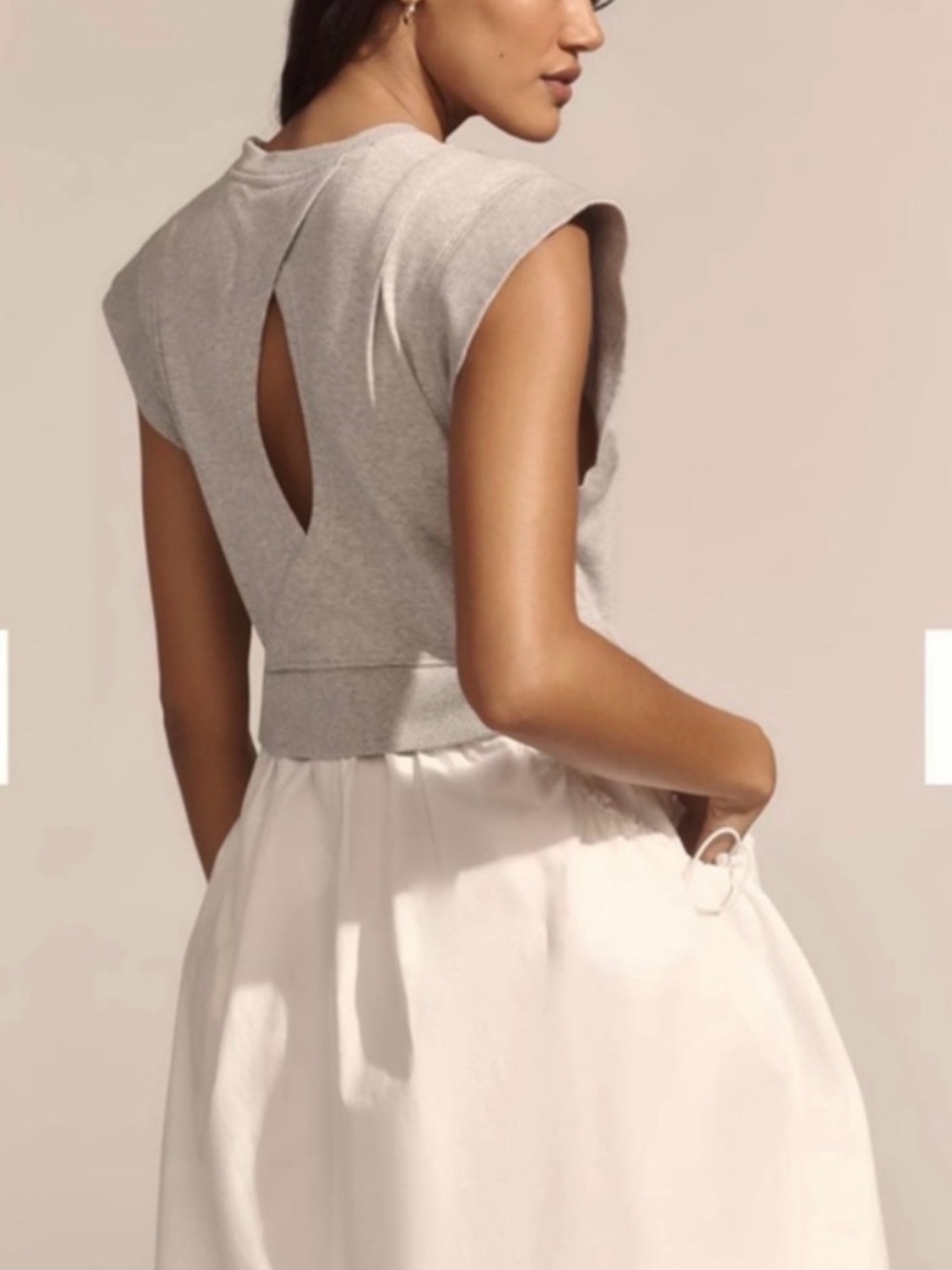 Daily Practice Sleeveless Grey & White Dress From Anthroplogie